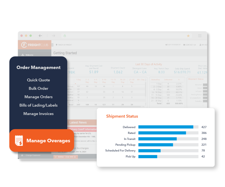 screenshot of Freight Club